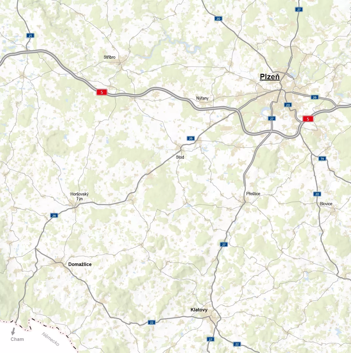 Mapa úseků a oprav